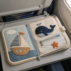Travel Busy Book fabric texture and stitching details