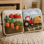 Farm Harvest Sorting Quiet Book fabric texture and stitching details