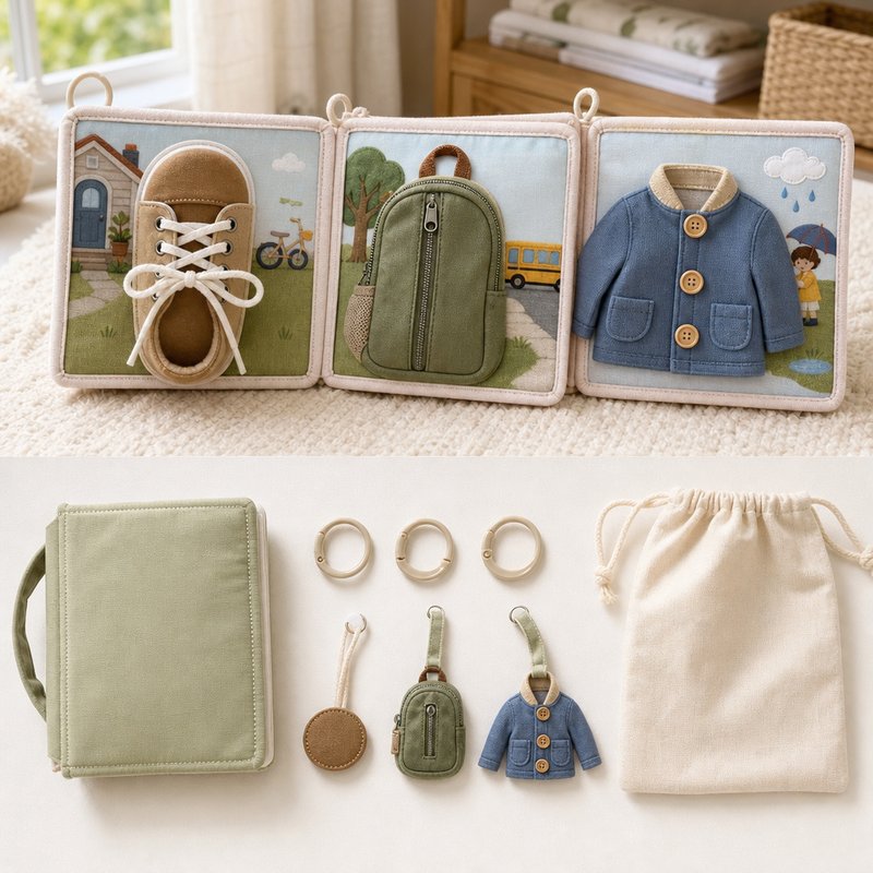 Contextual Life Skills Cloth Book unboxing and contents — baby cloth book by SINOMUSE