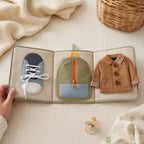 Contextual Life Skills Cloth Book size comparison with baby hands