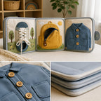 Contextual Life Skills Cloth Book fabric texture and stitching details