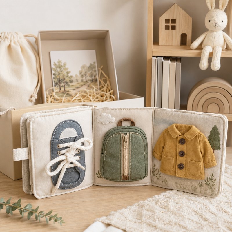 Contextual Life Skills Cloth Book gift-ready packaging and details