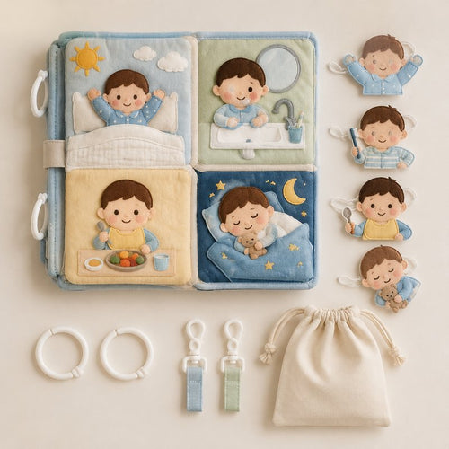 Daily Routine Sequence Cloth Book unboxing and contents — baby cloth book by SINOMUSE