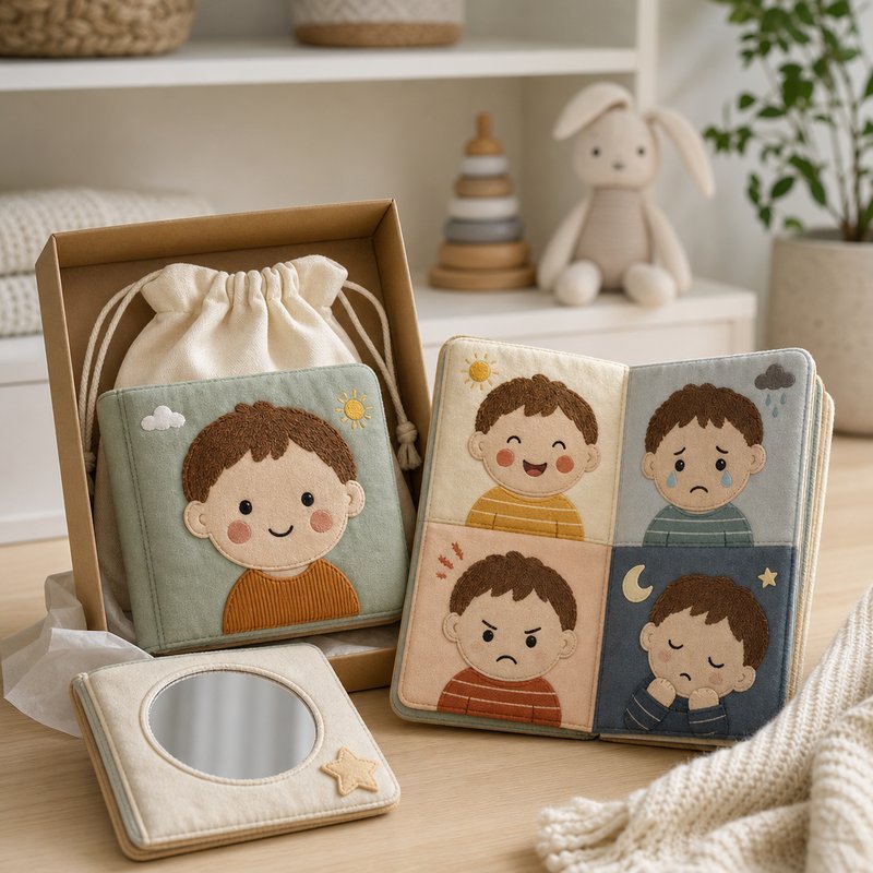 Emotion Learning Role-Play Cloth Book gift-ready packaging and details