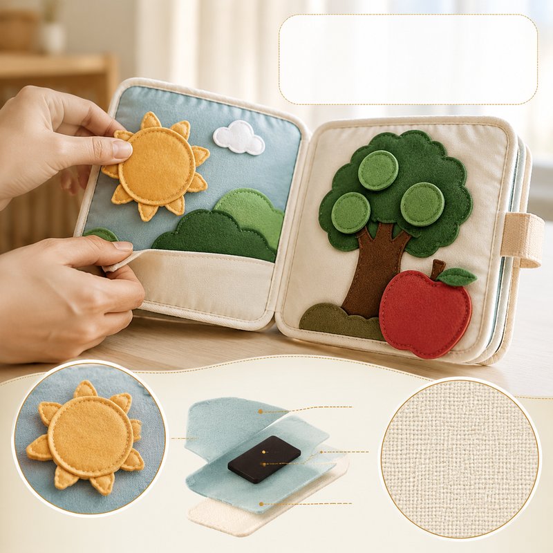 Magnetic Closure Quiet Book close-up — key improvement details