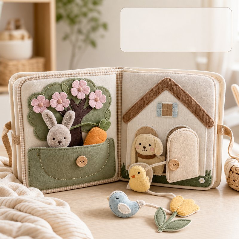 Magnetic Closure Quiet Book safety features — baby-safe construction