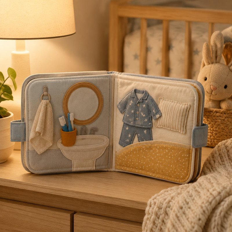 Bedtime Routine Soft Cloth Book for 18-36 Months — SINOMUSE