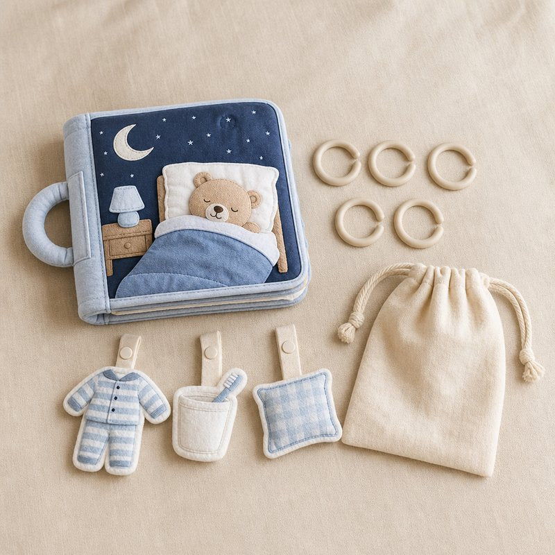 Bedtime Routine Soft Cloth Book unboxing and contents — baby cloth book by SINOMUSE