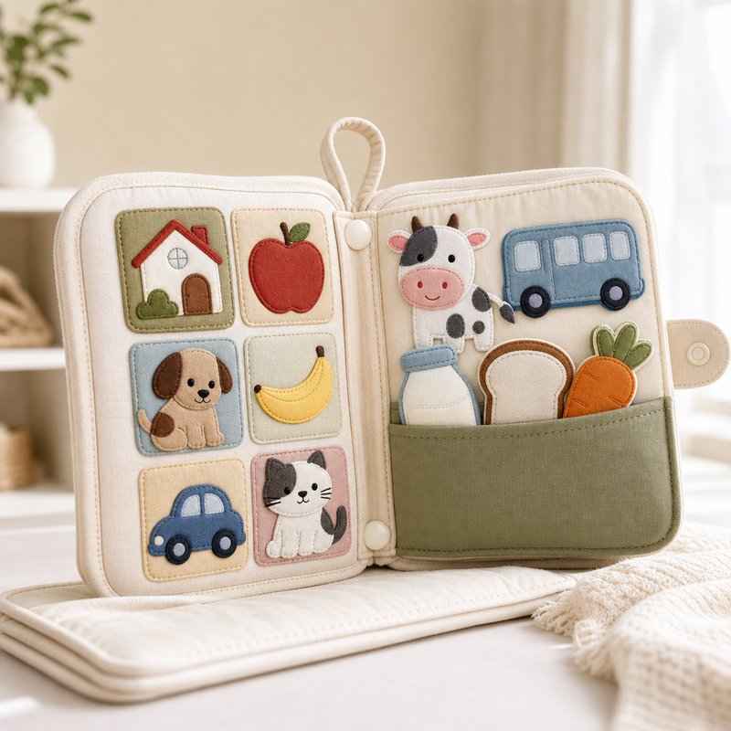 Everyday Words Multilingual Cloth Book safety features — baby-safe construction