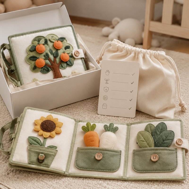 Gift-Grade Quiet Book Set with Packaging safety features — baby-safe construction