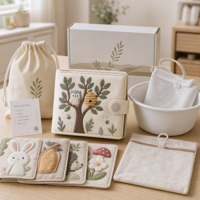 Gift-Grade Quiet Book Set with Packaging care and cleaning instructions
