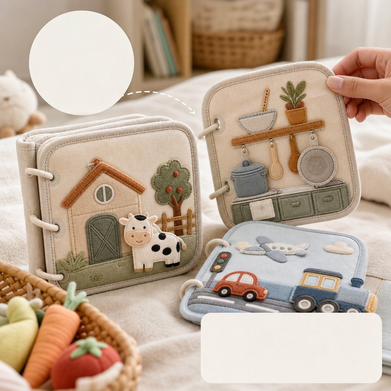 Modular Expandable Quiet Book System close-up — key improvement details
