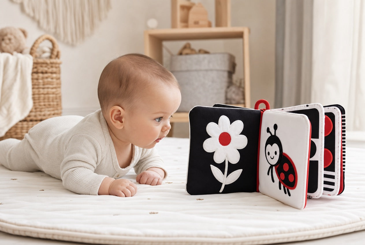 Tummy time cloth book